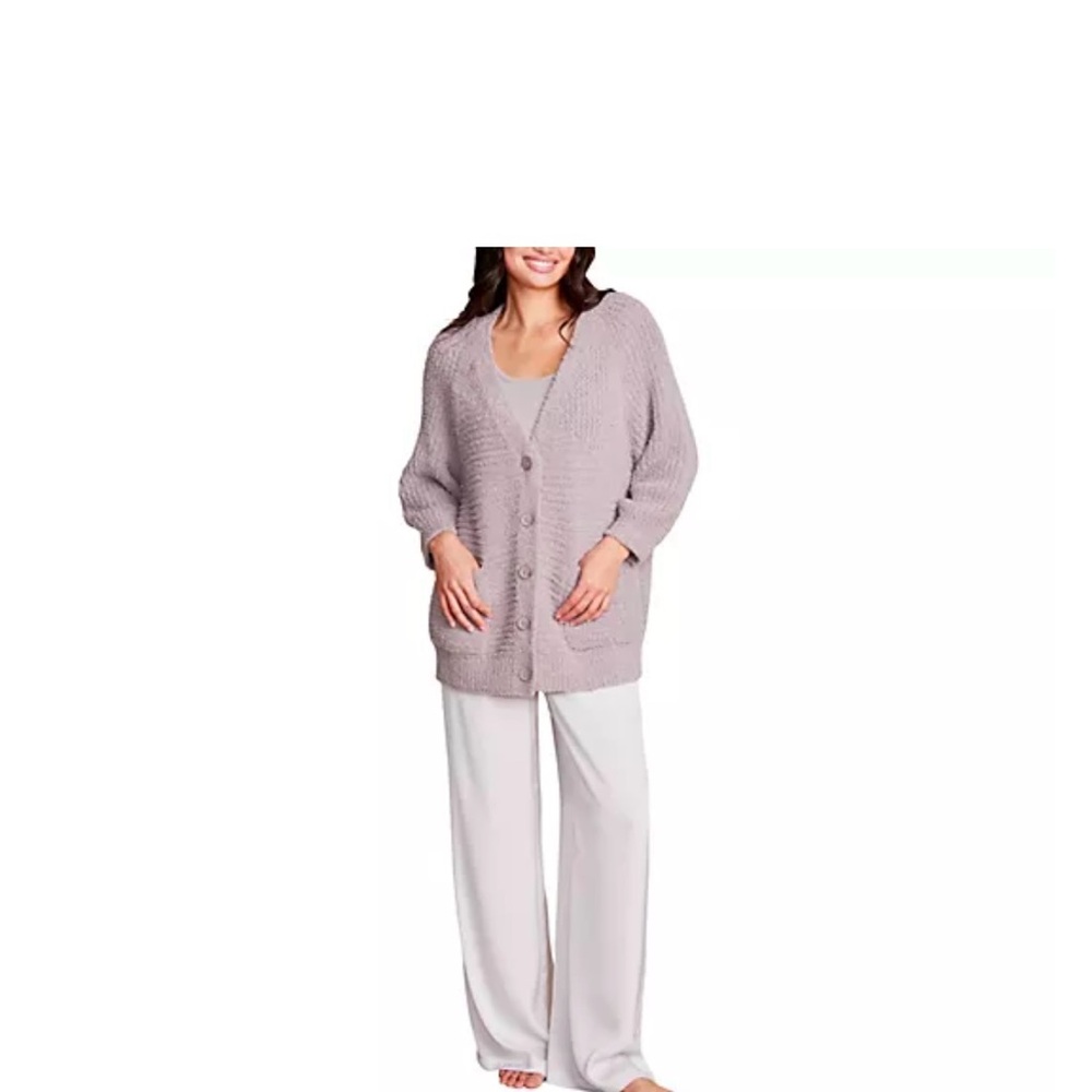 Barefoot Dreams Cozy Twist Raglan Cardigan in Beach Rock